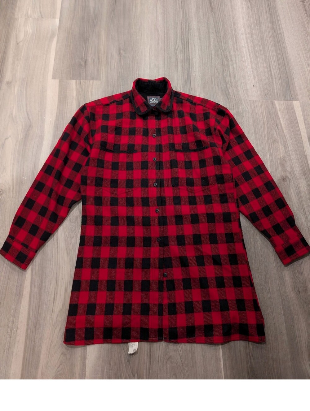 Woolrich | Vintage Wool Buffalo Plaid Corduroy Collar Shirt Jacket In Red/Black